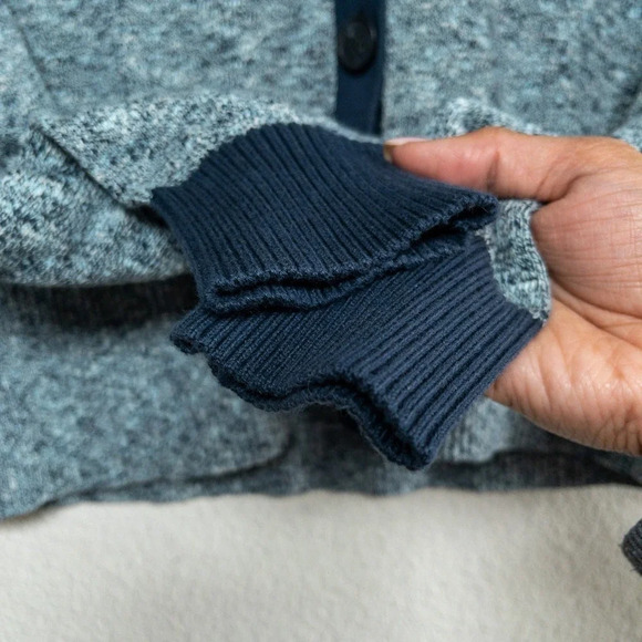 Naadam V-Neck Cardigan Cashmere blend Blue Trim Womens Small - Picture 6 of 7